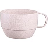 PRETYZOOM Wheat Straw Cup with Handle 4.72In Eco-Friendly Drinking Mug for Water Milk Juice Tea Simple Design Straw Material