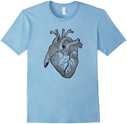 Mens Vintage Cardiology Heart Gray Anatomy Circulation T-Shirt Medium Baby Blue