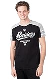 Icer Brands NFL Oakland Raiders Men's T-Shirt Varsity Stripe Short Sleeve Tee Shirt, Large, Black