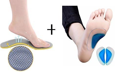 NUCARTURE® Flat Foot Strephexopodia X-type Legs Silicone Arch Support Insoles for Flat Feet Correction shoe + 3D Premium Comfortable Shoes Orthotic shoe Insoles For Men and Women.
