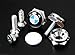 NEW 4 X BMW BLUE & WHITE License Plate Frame Bolts Emblem Screws Caps Logo Set by JLC