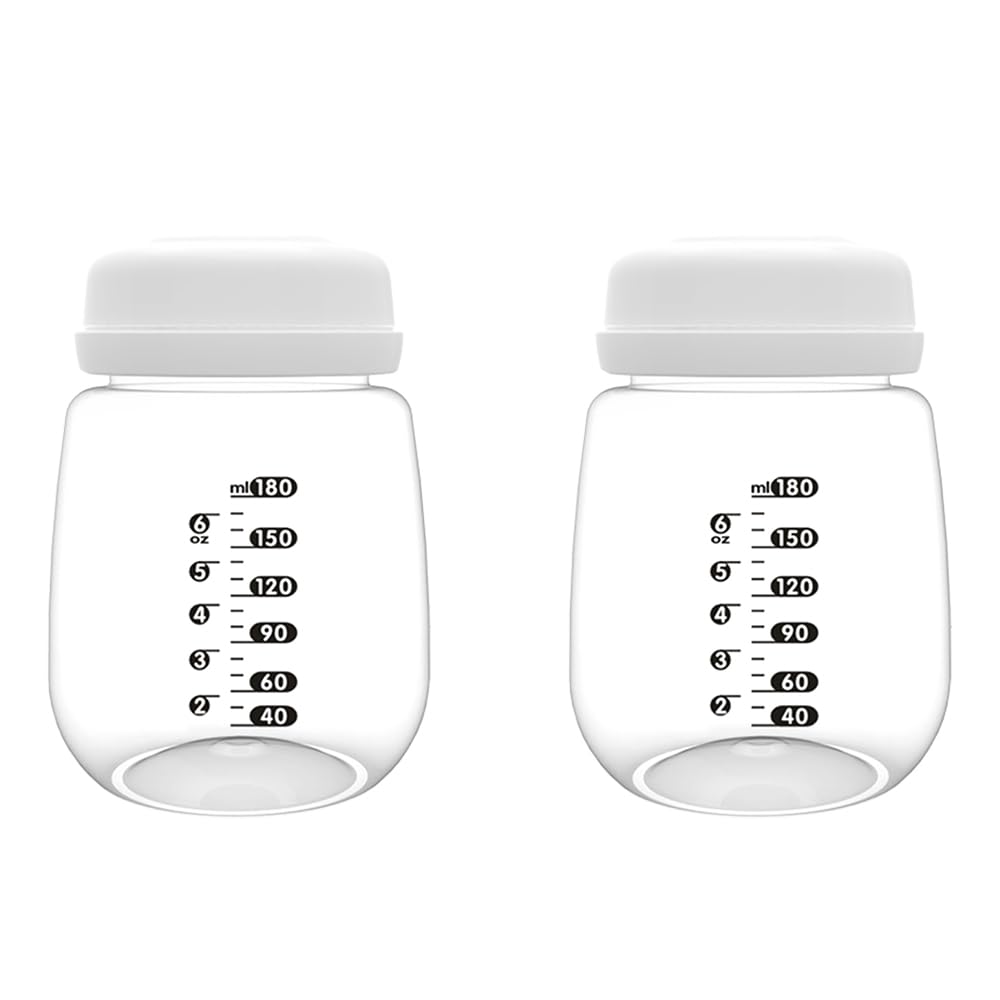 Photo 1 of 2pcs Breast Pump Collection Bottles for Spectra S2 S1 9 Plus Motif Luna Breast Pumps, 6.oz 180ml Reusable Wide Neck Bottles with Collar and Sealing Disc, Replace for Spectra Bottle