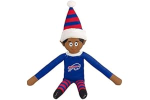 FOCO Buffalo Bills Ebony NFL Bench Buddy Shelf Elf - Limited Edition NFL Team Christmas Elf - Plush Toy Travel Companion, Home or Tailgate