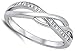 Infinity Knot White CZ Promise Ring New .925 Sterling Silver Band Size 8 (RNG14507-8)