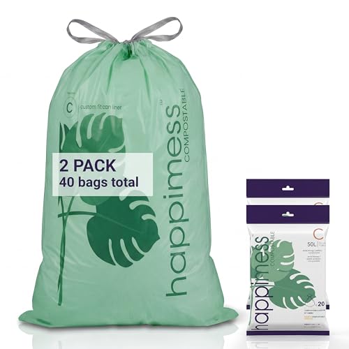 happimess Douglas 20-Count Unscented 13.2 Gal Trash Bags, Green, Pack of 2
