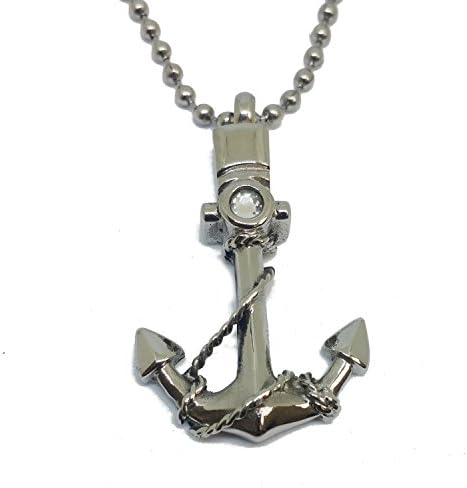 Cremation Jewelry for Ashes Anchor Ship Sailor Urn Necklaces Stainless Steel Pendant for Men and Women on Funeral Day. Keepsake for Loved One