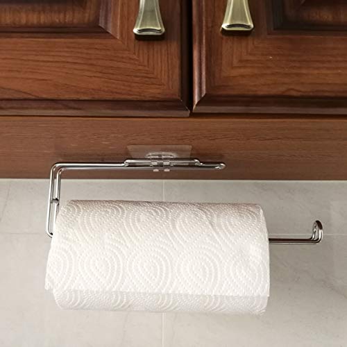 EROCY Paper Towel Holder with Adhesive Under Cabinet for Kitchen,Wall Mount & No Drilling - SUS 304 Stainless Steel