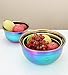 Mixing Bowls Set 18/8 Stainless Steel,Rainbow Salad Bowls 2 Piece Colorful Nesting Bowls Deep for Chef Prep Cooking, Baking,Salad Fruit,Food Preparation,Cake Measure Bowl Includes 2.5OT,1.5QT