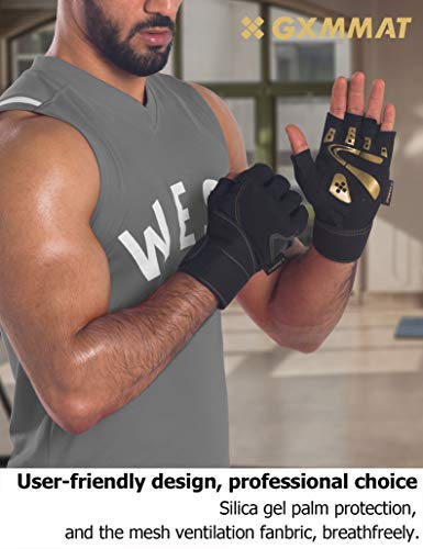 Gxmmat Workout Gloves, Full Palm Protection & Extra Grip, Premium Weight Lifting Glove for Gym, Training, Exercise, MMA, Biking, Cycling, Rowing (Men & Women)