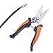Multi-Purpose Electrician Scissor - Non-Slip Comfortable Handle, 7 Inch Carbon Steel Shears, SELF Expandable Spring - Easy Cutting Electrical Cable Notch, Snip Fiberglass Wire, Crimping Telecom Cable