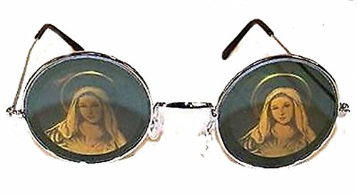 Round Virgin Mary Guadalupe Religious Hologram 3d Mirror Sunglasses