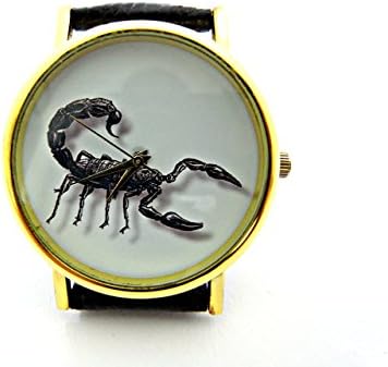 HandmadeScorpion Watch Insect Leather Watch Bracelet Watch Handmade Watch Genuine Leather Bracelet Watch P213