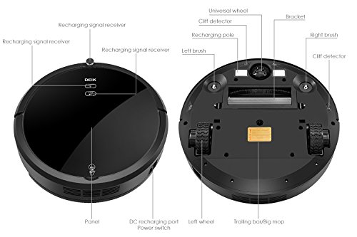 DEIK Robot Vacuum Cleaner with Schedule Cleaning, Self-Charging, Anti-Drop & Anti-Collision, HEPA Filter, 5 Cleaning Modes for Pet Hair, Hard Floor & Thin Carpet