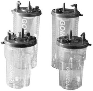 Disposable Suction Canister with Stem Inlet &amp; Hydro-Filter, 1100 ml, 48/case