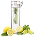 Infuser Water Bottle 27 Ounce - Updated for 2015! - FREE Recipe Booklet with Order* - Made of Eastman Tritan™ - Create Your Own Flavored Water, Naturally, with Ingredients YOU Select | The Fun & Healthy Way to Enjoy Your Daily Water.