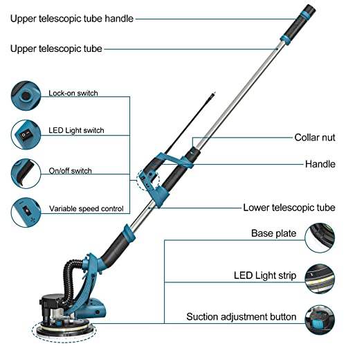 WESCO Drywall Sander 750W Electric Wall Sander with Dust Hose Auto