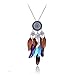 LUREME Women's Bohemian Enamel Dream Catcher Colorful Long Feathers Pendants Dangle Earrings (er006101) (Necklace)