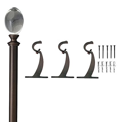 Deco Window Acrylic Oval Extendable Curtain Rod Brown Oil Rubbed 52-144