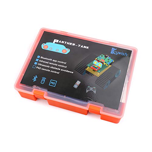 Keywish Panther-Tank Robot for Arduino UNO Project Smart Car Kit with Tutorial,Uno R3 Board,Line Tracking Module, Ultrasonic Sensor,Bluetooth Module,Great Educational Stem Toys for Boys and Girls - Thumbnail 6