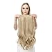 SARLA U Part Hair Extensions Clip in Wavy Long Full Head Synthetic Hairpiece 24 Inch for Women Light Honey Blonde