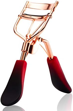Fairyshe Golden Eyelashes Curler Golden Wide Handle Curler With A Silicone Pad, Suitable For All Kinds Of Eyelashes (Rose Gold)