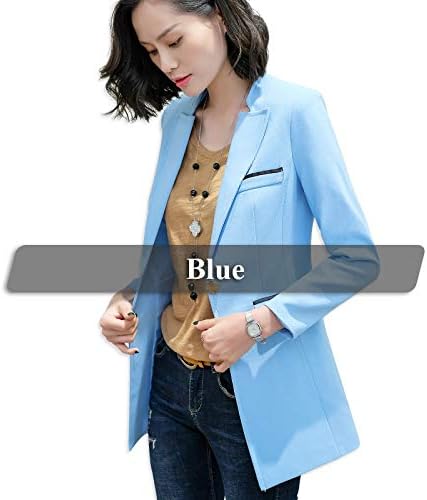 Veste Longue Avec Fausse Montre De Poche Pour Femme Couleur Bonbon Blazer Mode Travail Travail S Bleu Amazon Fr High Tech