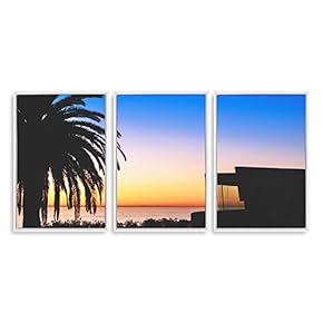3 Piece Framed Canvas Wall Art for Living Room, Bedroom Vintage Tropical Palm Trees Canvas Prints for Modern Home Decoration Ready to Hang - 16"x24"x3 Panels