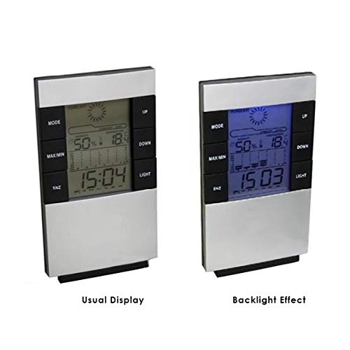 Yesbaby LCD Humidity Temperature Meter Hygrometer Room Indoor Thermometer Clock