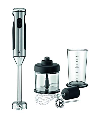 WMF Lineo Stabmixer Set 5-teilig, Pürierstab, Schneebesen, Milchaufschäumer, Zerkleinerer, 700 Watt, Zauberstab inkl. 1l-Mixbehälter, edelstahl matt
