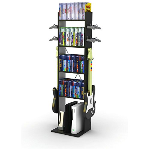 Video Game Console Organizer Black Controller Stand Storage Rack Organizer Tower with Shelves and Hooks Multi-Platform XBOX PS3 For Any Room & eBook by BADA shop