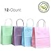 12CT Medium Pastel Assorted Biodegradable, Food Safe Ink & Paper, Premium Quality Paper (Sturdy & Thicker), Kraft Bag with Colored Sturdy Handle (Pastel, 12Ct Medium)