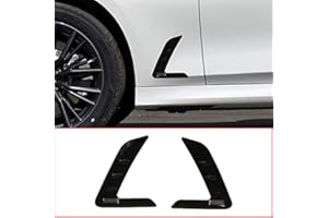 CHEYA ABS Car M Emblem Shark Gills Side Fender Air Flow Vent Decoration Cover for BMW 3 Series G20 2020-2021 (Black)