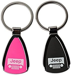 Key Tags Pink &amp; Black Key Chain Ring Keyring Keyfob Key Holder for Jeep Enthusiasts