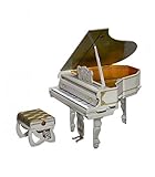 KERANOVA Clever Paper Doll House and Furniture Collection 14 Piece Royale Piano 3D Puzzle, White