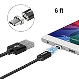 Magnetic Type C Cable, NXET USB C cable Magnetic for Samsung Galaxy S8 S8+ Note 8 charger, Nintendo Switch, Google Pixel 2/ 2 XL, Nexus 6P, LG V20 G6 G5,the new MacBook(1pack-Black)