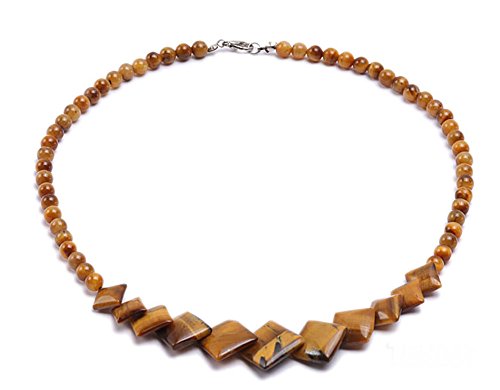 Jyx 6mm tiger eye beads and square tiger eye pieces necklace