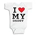 Baby Bodysuits I Love Daddy Mom Unisex Short Sleeve 100% Cotton Undershirt Gift Newborn Friend(DM-L)