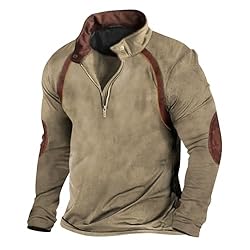 Mens Quarter Zip Pullover Vintage Fashion Long