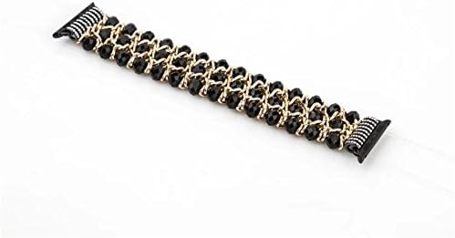 Ramida Decorate Jewelry Apple Watch Replacement Band Crystal Pearl iWatch Bracelet For 38mm (Black)