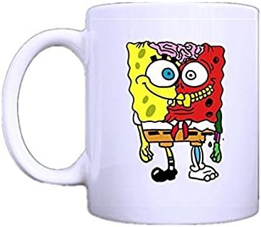 White Ceramic Coffee Milk Mug Cup With Zombie SpongeBob