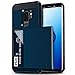 Galaxy S9 Plus Case, Anuck Shockproof Galaxy S9 Plus Wallet Case Card Pocket Anti-Scratch Hard Shell Soft Rubber Bumper Protective Cover with Card Holder Slot for Samsung Galaxy S9 Plus - Dark Blue