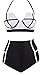 LA PLAGE Women's Colorful High Waist Padded Bathing Suit Size US XX-Large White