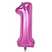 Tellpet Pink Number 1 Balloon Girl Birthday Party Decorations, 40 Inch