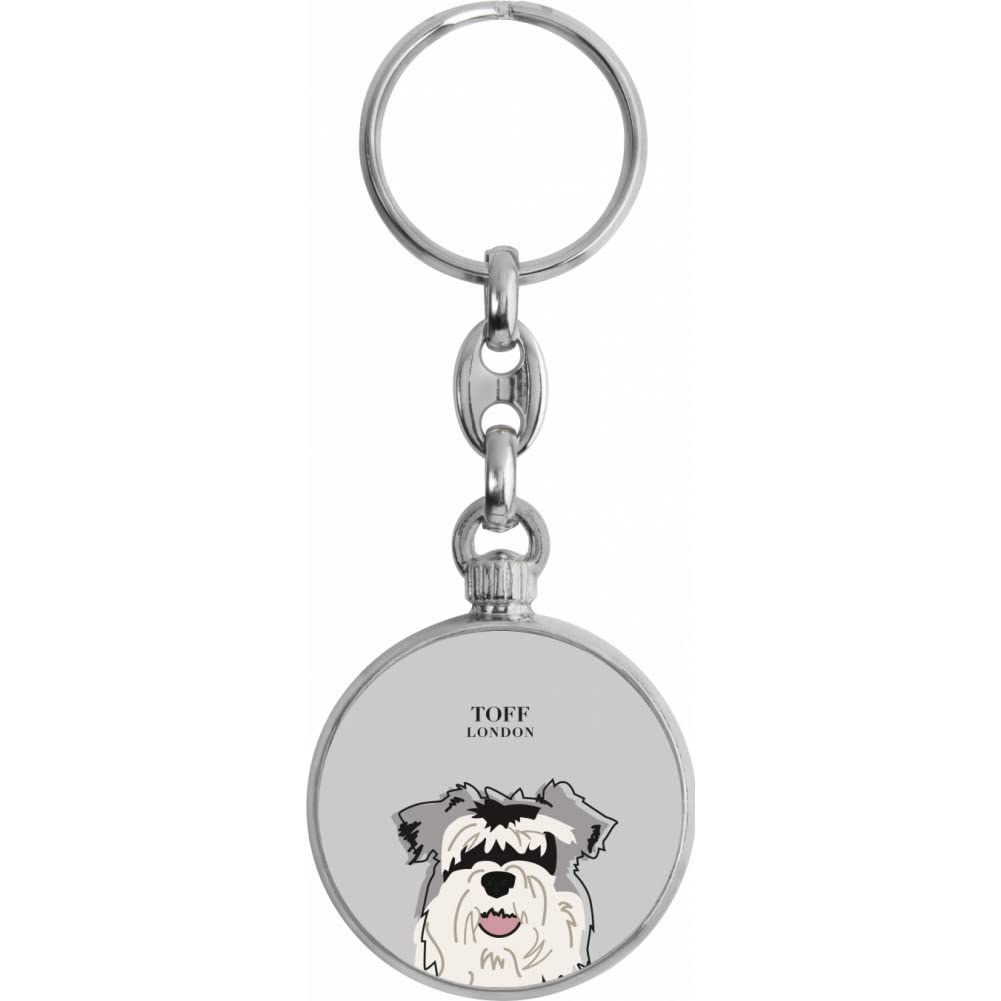 Toff London Grey Miniature Schnauzer Dog Head Keyring