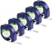 Aonomi Compatible Labeling Tape Replacement for DYMO Letratag Refills 91330 10697 (S0721510) Self-Adhesive Paper LT for DYMO LetraTag Plus LT-100T LT-100H QX50 Label Maker, 1/2 Inch x 13 ft, 5-Pack