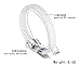 VNOX Mens Braided Genuine Leather Bracelet Bangle Biker Punk Rock, Alloy Buckle,White