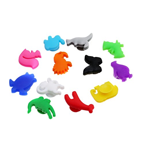 OrliverHL 12Pcs Set Silicone Animals Wine Glass Markers Wine Charms Bar Tools - Thumbnail 4