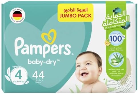 Pampers Baby-Dry Taped Diapers with Aloe Vera Lotion, up to 100