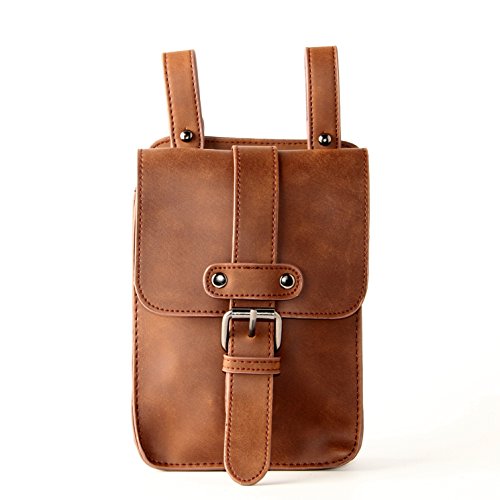 Vintage PU Leather Men Waist Pack Mobile Phone Case Travel Bags Small Belt Bag