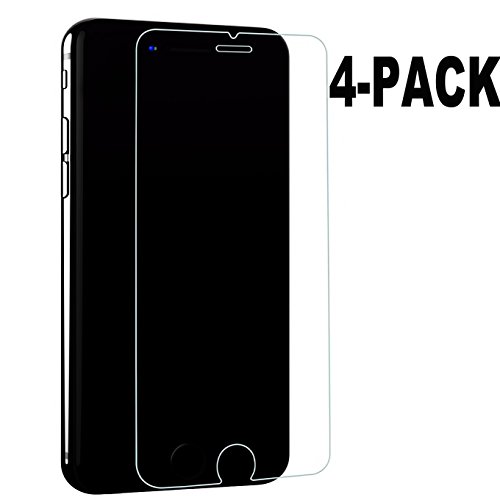 iBarbe [4-pack] tempered glass screen protector for iphone 6 plus,6S plus,5.5-inch.0.26mm ultra thin 2.5d edge 9h hardness hd clear tempered glass film anti-scratch,case friendly,fingerprint